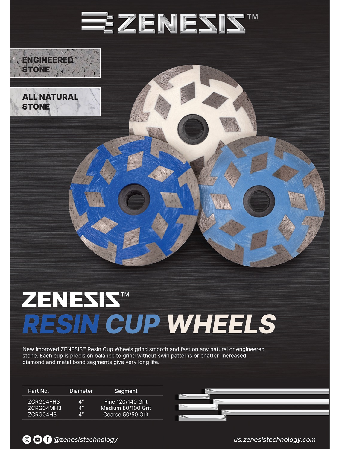 ZENESIS&trade; RESIN CUP WHEELS